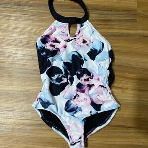 Cute ballet leotard with flowers